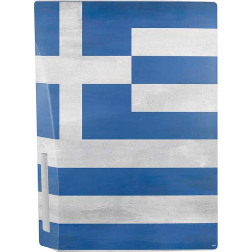 Greece Flag Distressed PS5 Console Skin