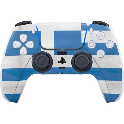 Greece Flag Distressed PS5 Controller Skin