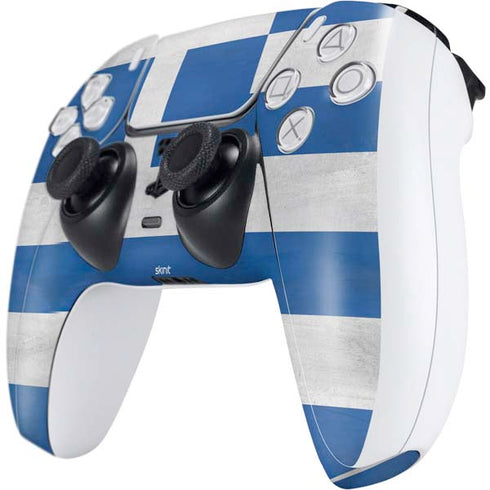 Greece Flag Distressed PS5 Controller Skin
