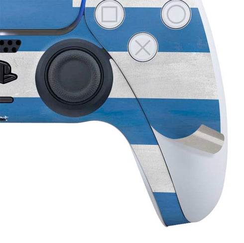 Greece Flag Distressed PS5 Slim Digital Edition Bundle Skin
