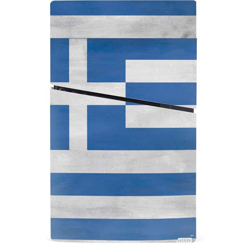 Greece Flag Distressed PS5 Slim Digital Edition Console Skin