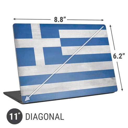 Greece Flag Distressed Universal Laptop 11in (8.8 x 6.2in) Skin