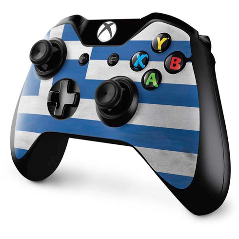Greece Flag Distressed Xbox One Controller Skin