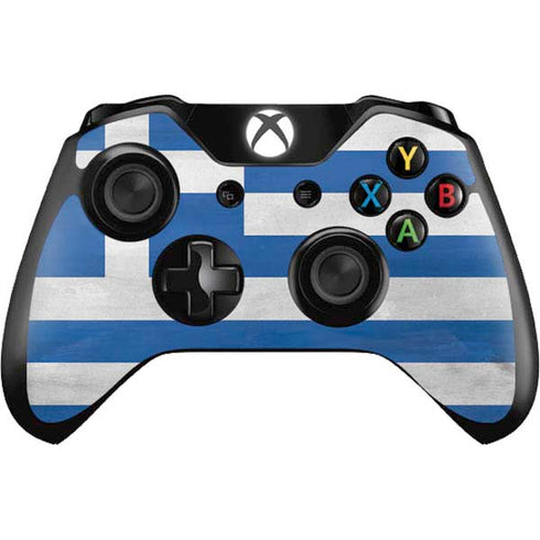 Greece Flag Distressed Xbox One Controller Skin