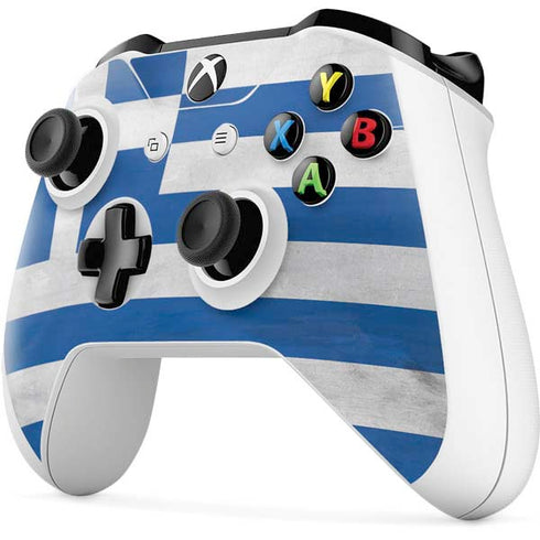 Greece Flag Distressed Xbox One S Controller Skin