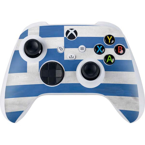Greece Flag Distressed Xbox Series S Controller Skin