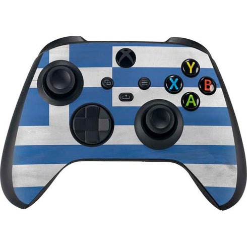 Greece Flag Distressed Xbox Series X Controller Skin