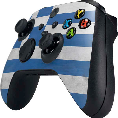 Greece Flag Distressed Xbox Series X Controller Skin
