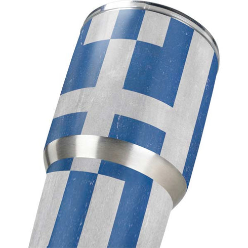 Greece Flag Distressed Yeti 30oz Rambler Tumbler Skin