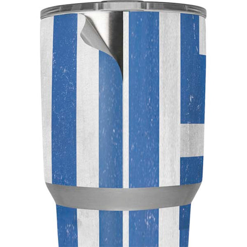 Greece Flag Distressed Yeti 30oz Rambler Tumbler Skin