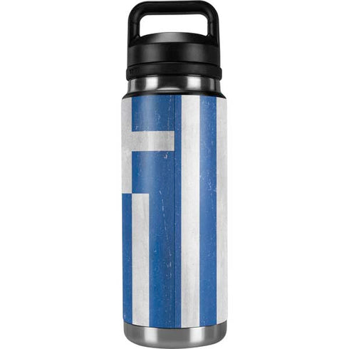 Greece Flag Distressed YETI Rambler 26oz Bottle Skin