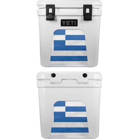 Greece Flag Distressed YETI Roadie 24 Hard Cooler Skin