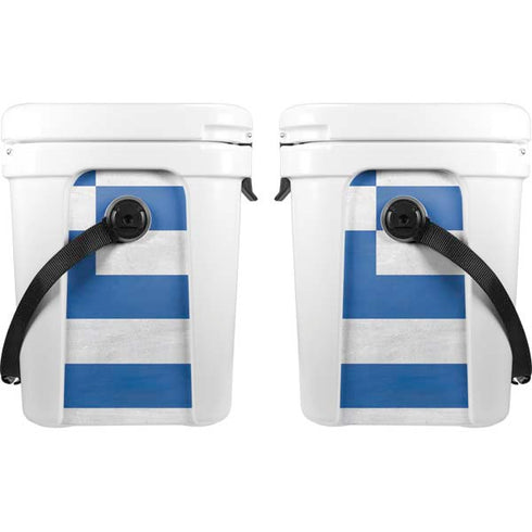 Greece Flag Distressed YETI Roadie 24 Hard Cooler Skin