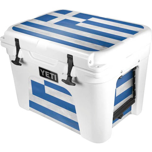 Greece Flag Distressed YETI Tundra 35 Hard Cooler Skin