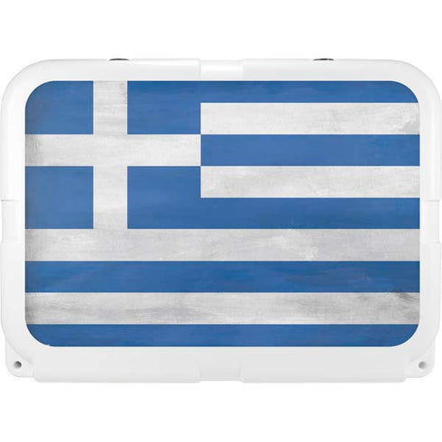 Greece Flag Distressed YETI Tundra 35 Hard Cooler Skin