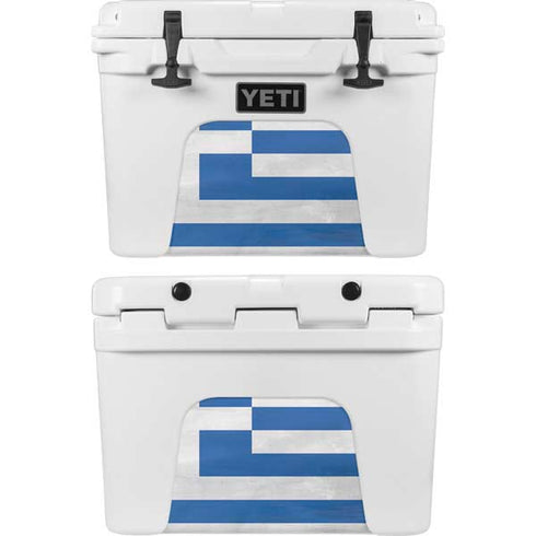 Greece Flag Distressed YETI Tundra 35 Hard Cooler Skin
