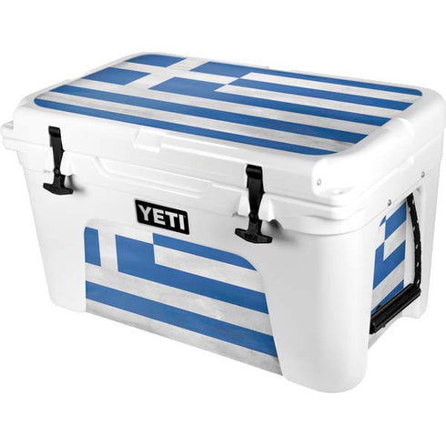 Greece Flag Distressed YETI Tundra 45 Hard Cooler Skin