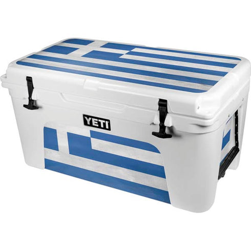 Greece Flag Distressed YETI Tundra 65 Hard Cooler Skin