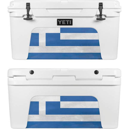 Greece Flag Distressed YETI Tundra 65 Hard Cooler Skin