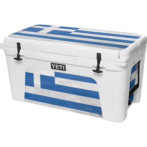 Greece Flag Distressed YETI Tundra 75 Hard Cooler Skin