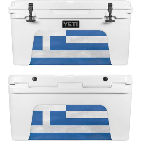 Greece Flag Distressed YETI Tundra 75 Hard Cooler Skin