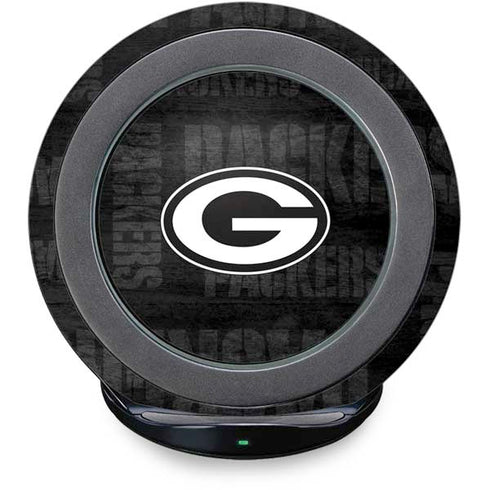 NFL Green Bay Packers Black & White Fast Charge Wireless Charging Stand Skin