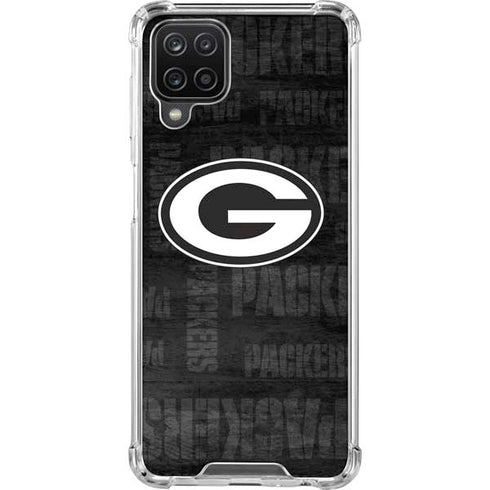NFL Green Bay Packers Black & White Galaxy A12 Clear Case