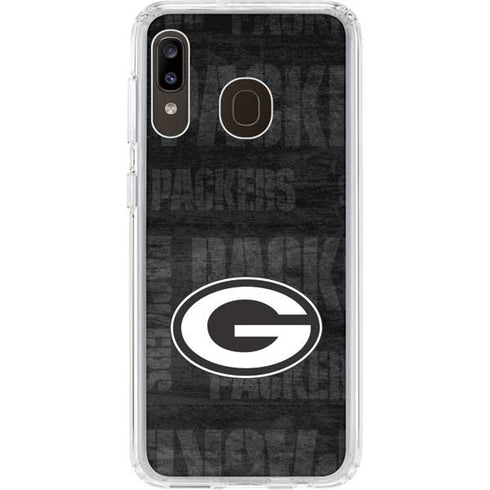 NFL Green Bay Packers Black & White Galaxy A20 Clear Case