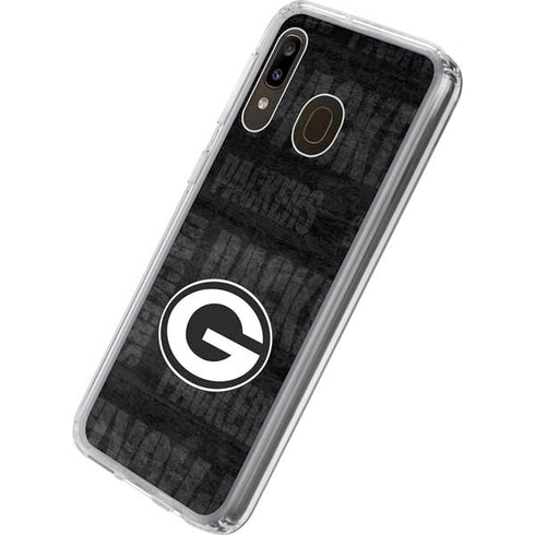 NFL Green Bay Packers Black & White Galaxy A20 Clear Case