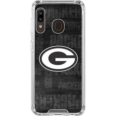 NFL Green Bay Packers Black & White Galaxy A30 Clear Case