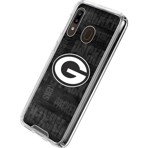 NFL Green Bay Packers Black & White Galaxy A30 Clear Case