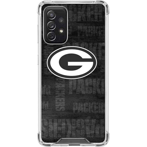 NFL Green Bay Packers Black & White Galaxy A72 5G Clear Case