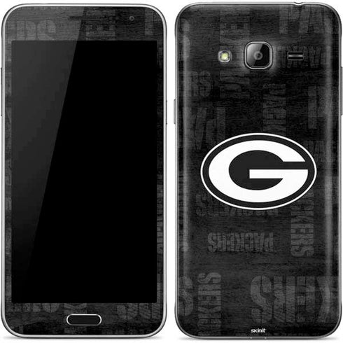 NFL Green Bay Packers Black & White Galaxy J3 Skin
