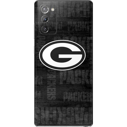 NFL Green Bay Packers Black & White Galaxy Note20 5G Skin