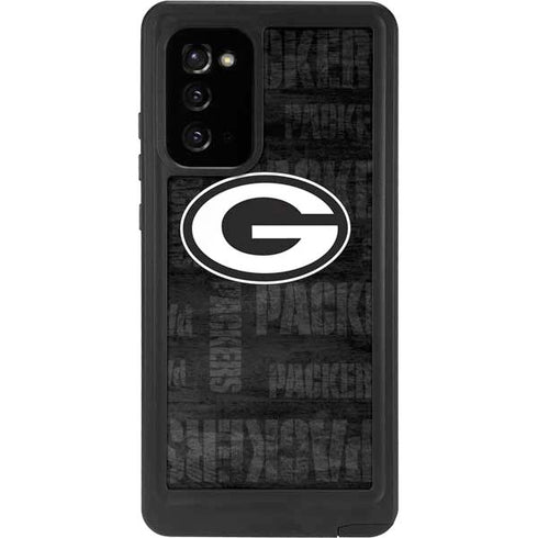 NFL Green Bay Packers Black & White Galaxy Note20 5G Waterproof Case