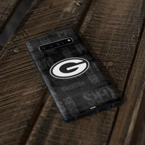 NFL Green Bay Packers Black & White Galaxy S10 Skin