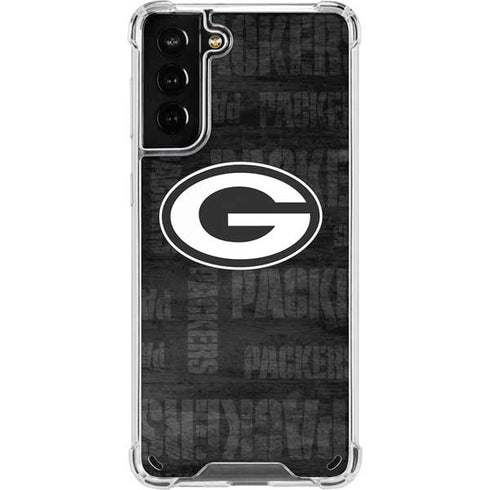 NFL Green Bay Packers Black & White Galaxy S21 Plus 5G Clear Case