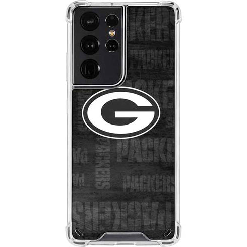 NFL Green Bay Packers Black & White Galaxy S21 Ultra 5G Clear Case