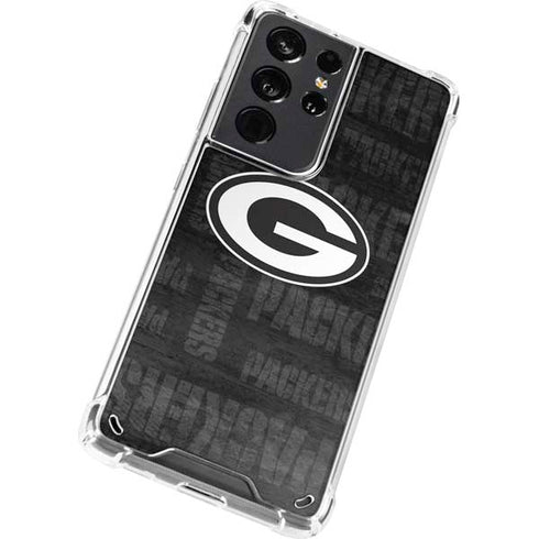 NFL Green Bay Packers Black & White Galaxy S21 Ultra 5G Clear Case