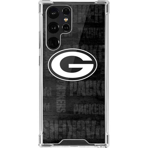 NFL Green Bay Packers Black & White Galaxy S22 Ultra Clear Case