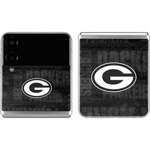 NFL Green Bay Packers Black & White Galaxy Z Flip4 5G Skin