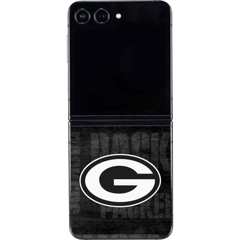 NFL Green Bay Packers Black & White Galaxy Z Flip5 5G Skin