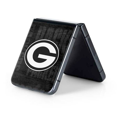 NFL Green Bay Packers Black & White Galaxy Z Flip5 5G Skin