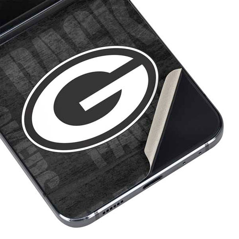 NFL Green Bay Packers Black & White Galaxy Z Flip5 5G Skin