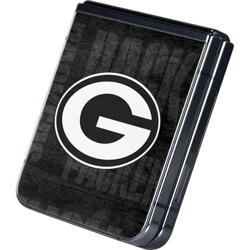 NFL Green Bay Packers Black & White Galaxy Z Flip5 5G Skin