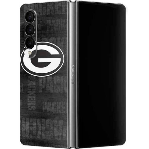 NFL Green Bay Packers Black & White Galaxy Z Fold4 5G Skin