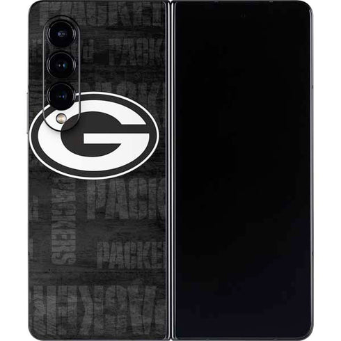 NFL Green Bay Packers Black & White Galaxy Z Fold4 5G Skin
