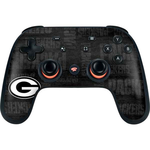 NFL Green Bay Packers Black & White Google Stadia Controller Skin