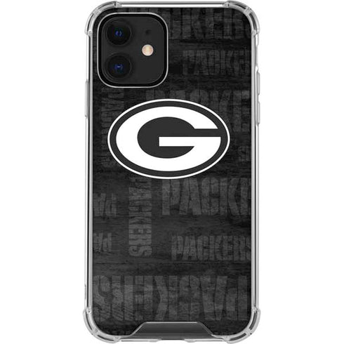 NFL Green Bay Packers Black & White iPhone 12 Clear Case