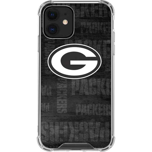 NFL Green Bay Packers Black & White iPhone 12 Mini Clear Case